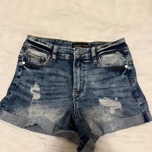 Kendall & Kylie Distressed Blue Jean Shorts
